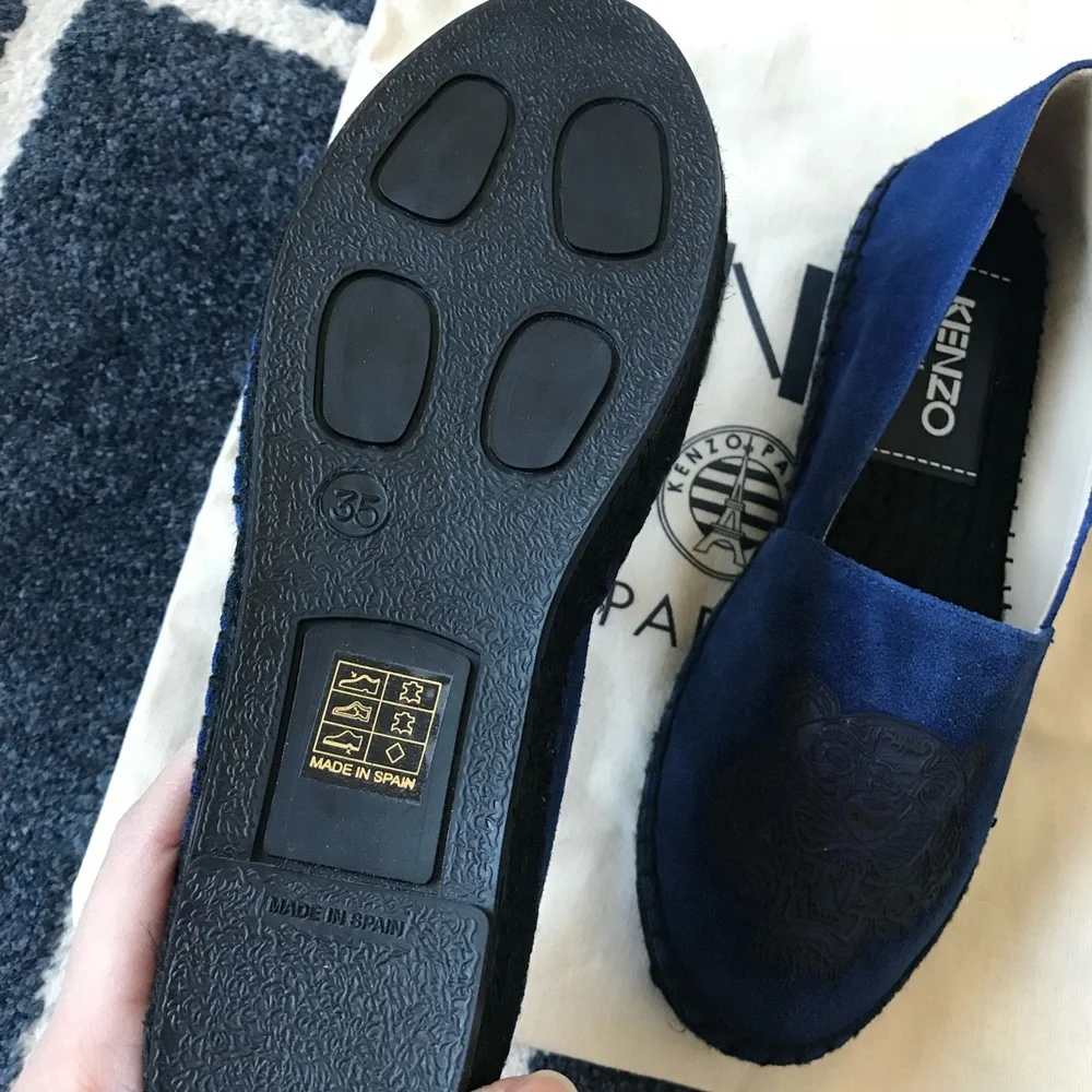 New Kenzo Tiger logo Suede Espadrille Sz36‎